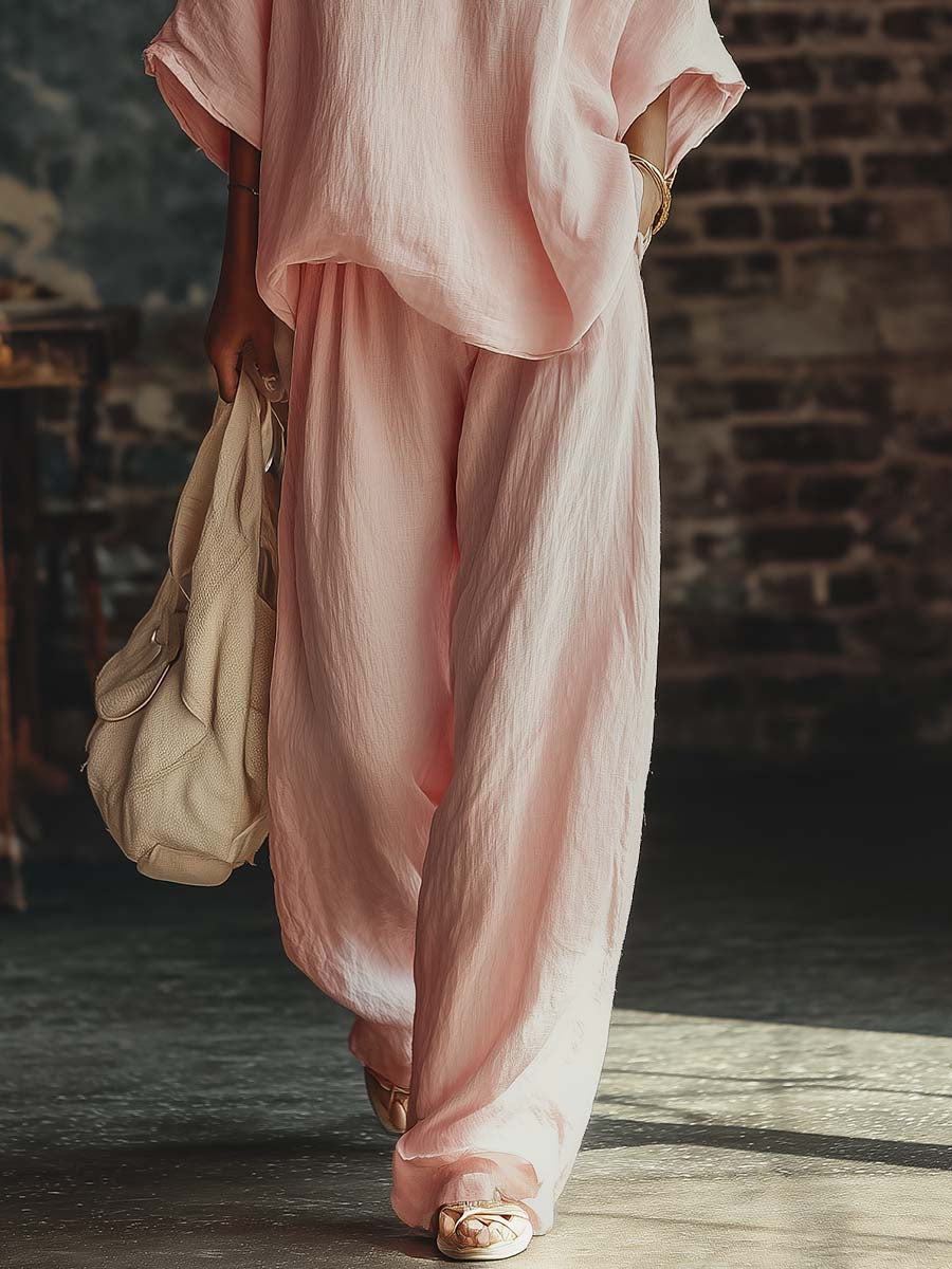 Samantha | Ensemble Chemise à Col V et Pantalon