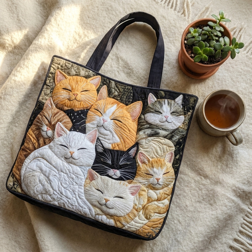 Sac Artisanal Matelassé - Chatons Endormis