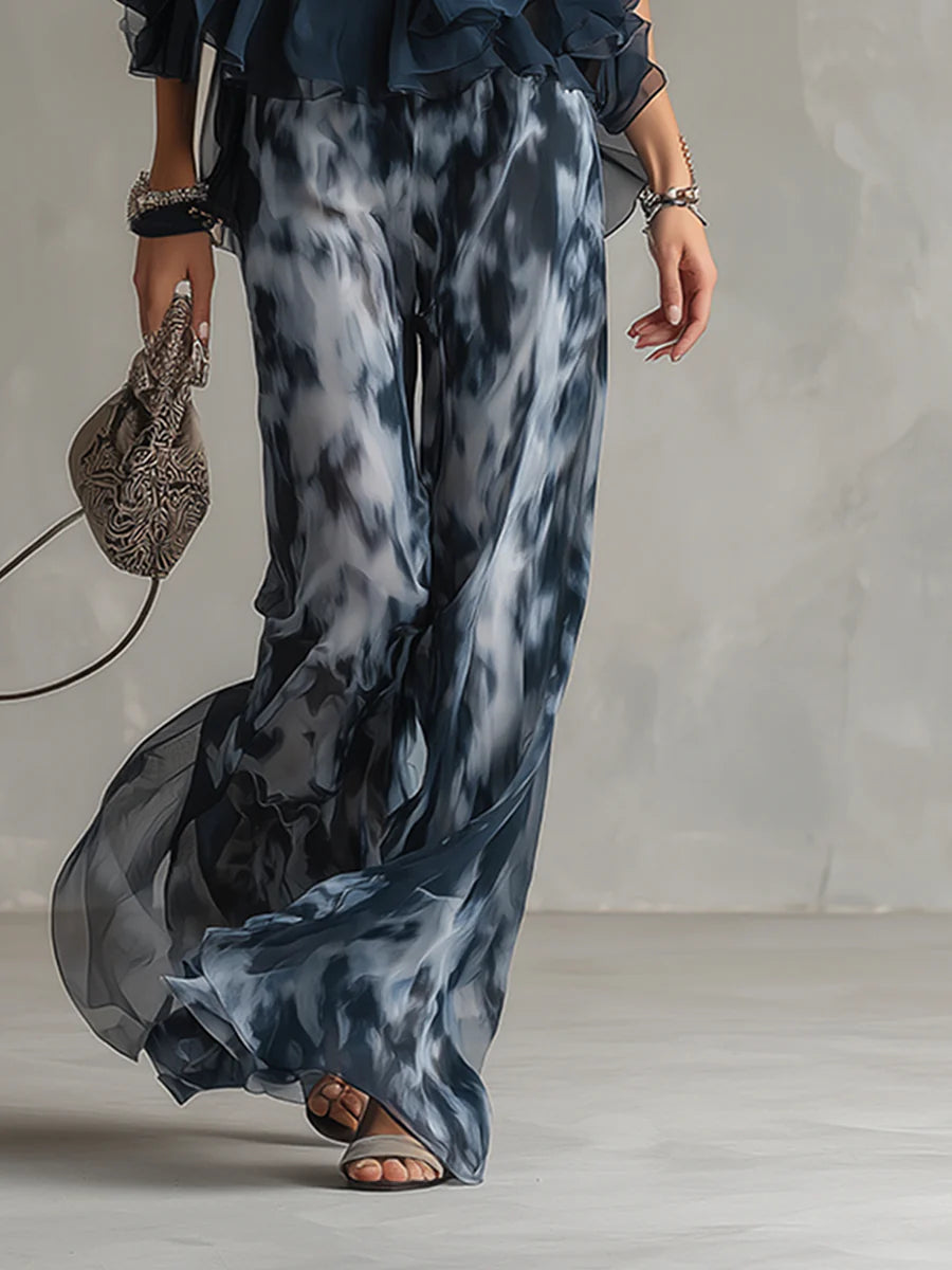 Sofia | Ensemble Top à Col Halter et Pantalons Amples Imprimés