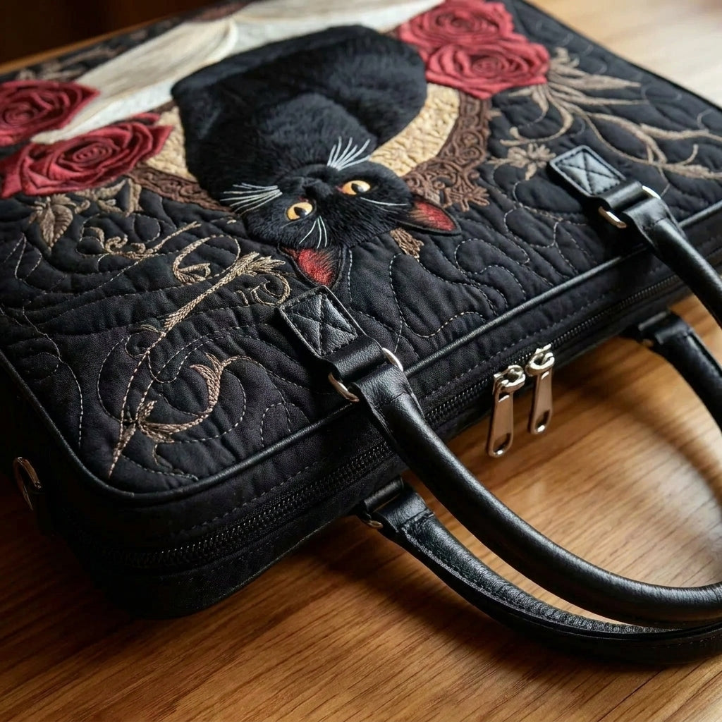 Sac Artisan Matelassé - Chat Noir sur Livres
