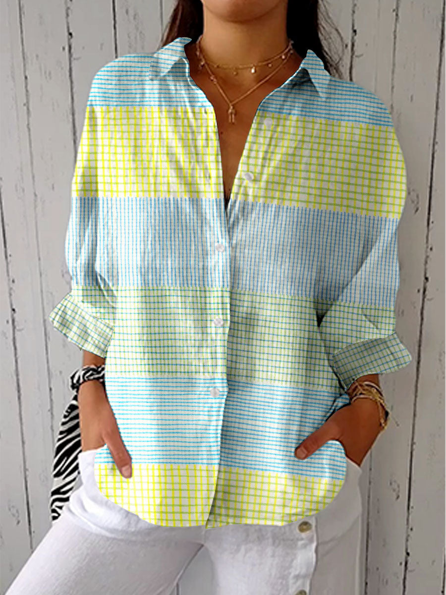 Sheila – Blouse à carreaux pastel
