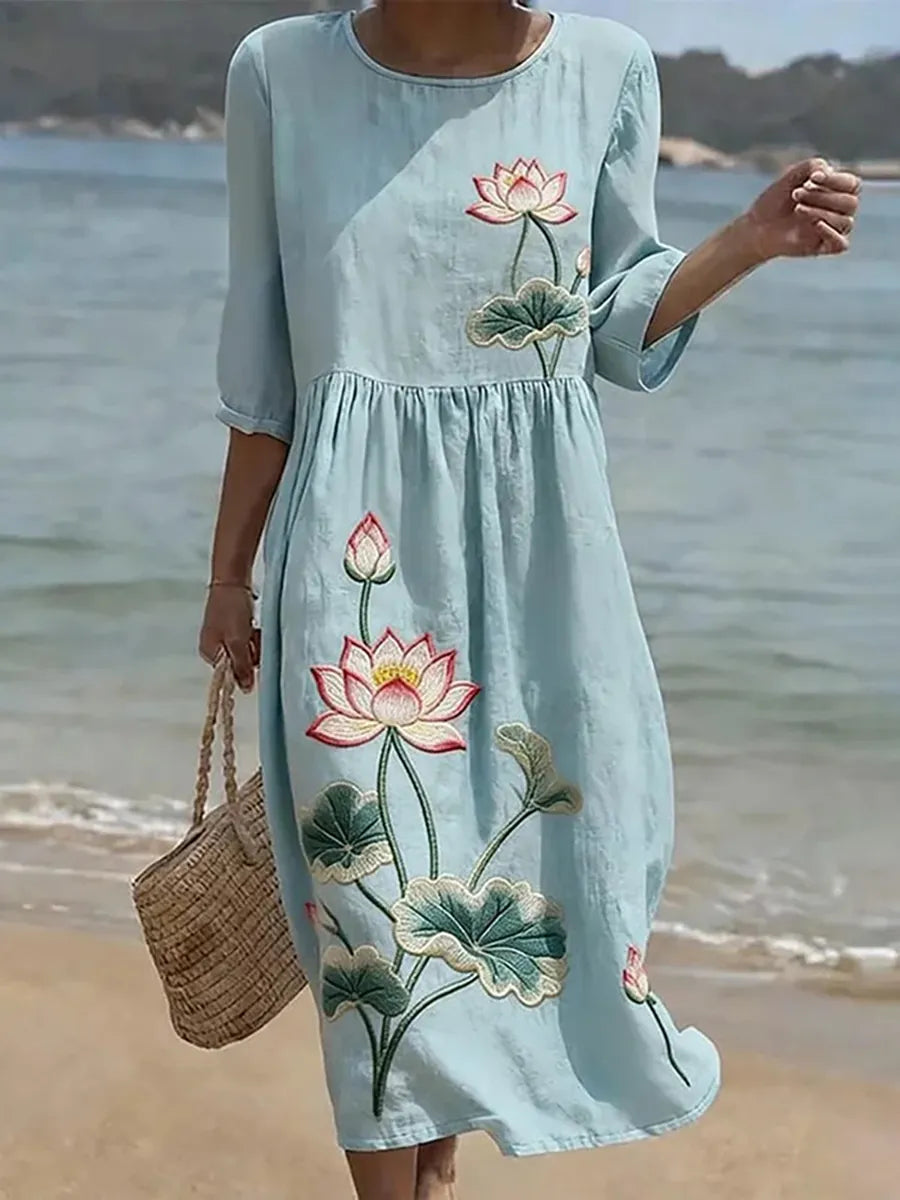 Rachel | Robe midi à fleurs élégante