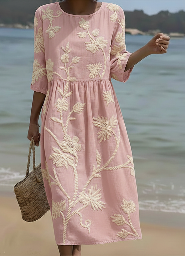 Riane | Robe midi à fleurs élégante
