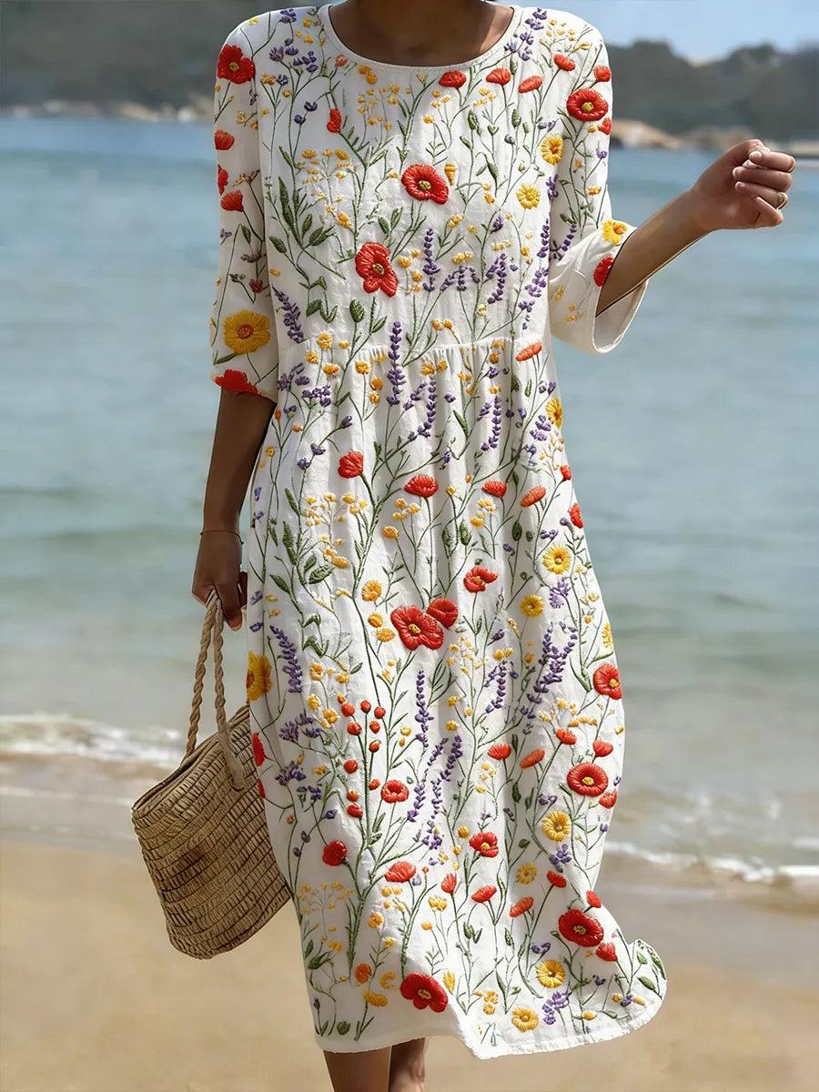 Leonie | Robe midi à fleurs élégante