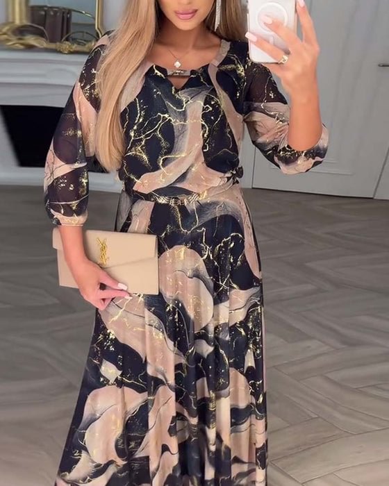 Camille | Robe en Chiffon Imprimé