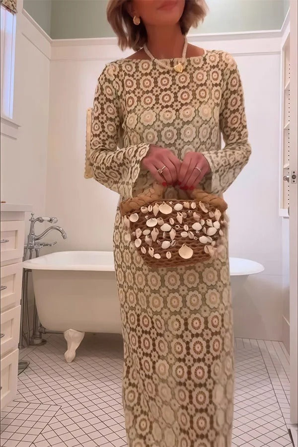 Judy | Robe Midi à Manches Longues Fleurie