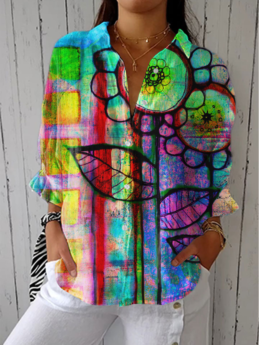 Barbara – Blouse Florale Artistique