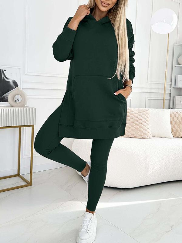 Sienna | Ensemble Sweat à Capuche Uni et Leggings Doublés