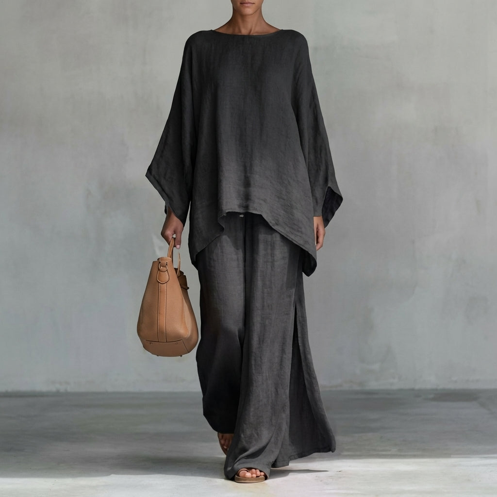 Solène | Ensemble en Deux Pièces avec Manches Longues et Pantalons Amples