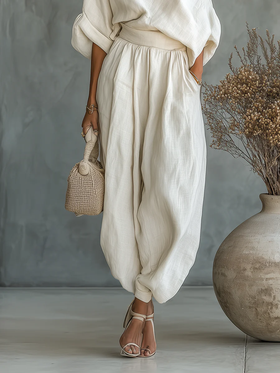 Sophie | Ensemble Top Bardot et Pantalons Tapered
