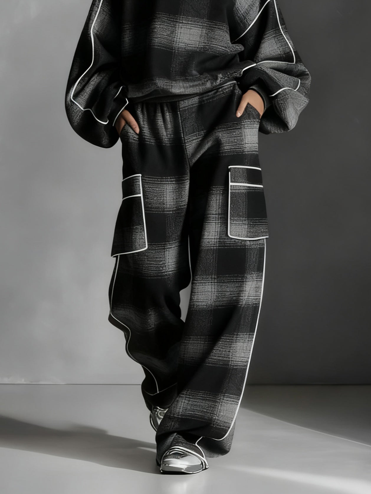 Grayden | Ensemble Sweatshirt et Pantalons à Carreaux