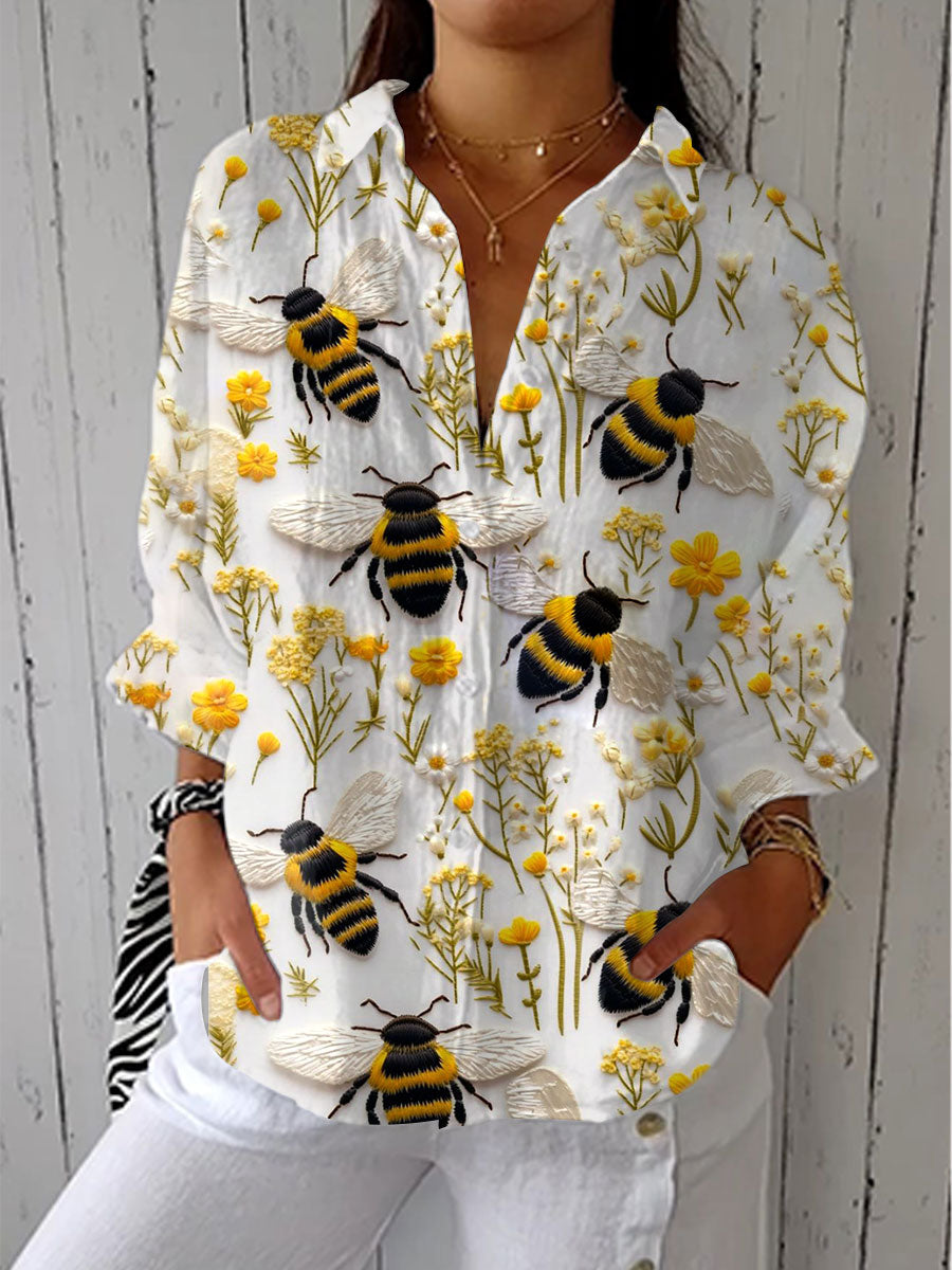 Susan – Blouse Florale Abeille de Jardin