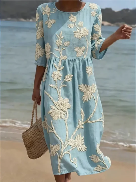 Elise | Robe midi à fleurs élégante