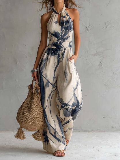 Lila | Combinaison large en impression aquarelle