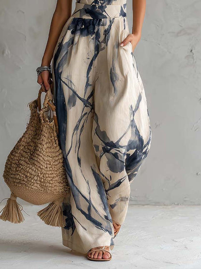 Lila | Combinaison large en impression aquarelle