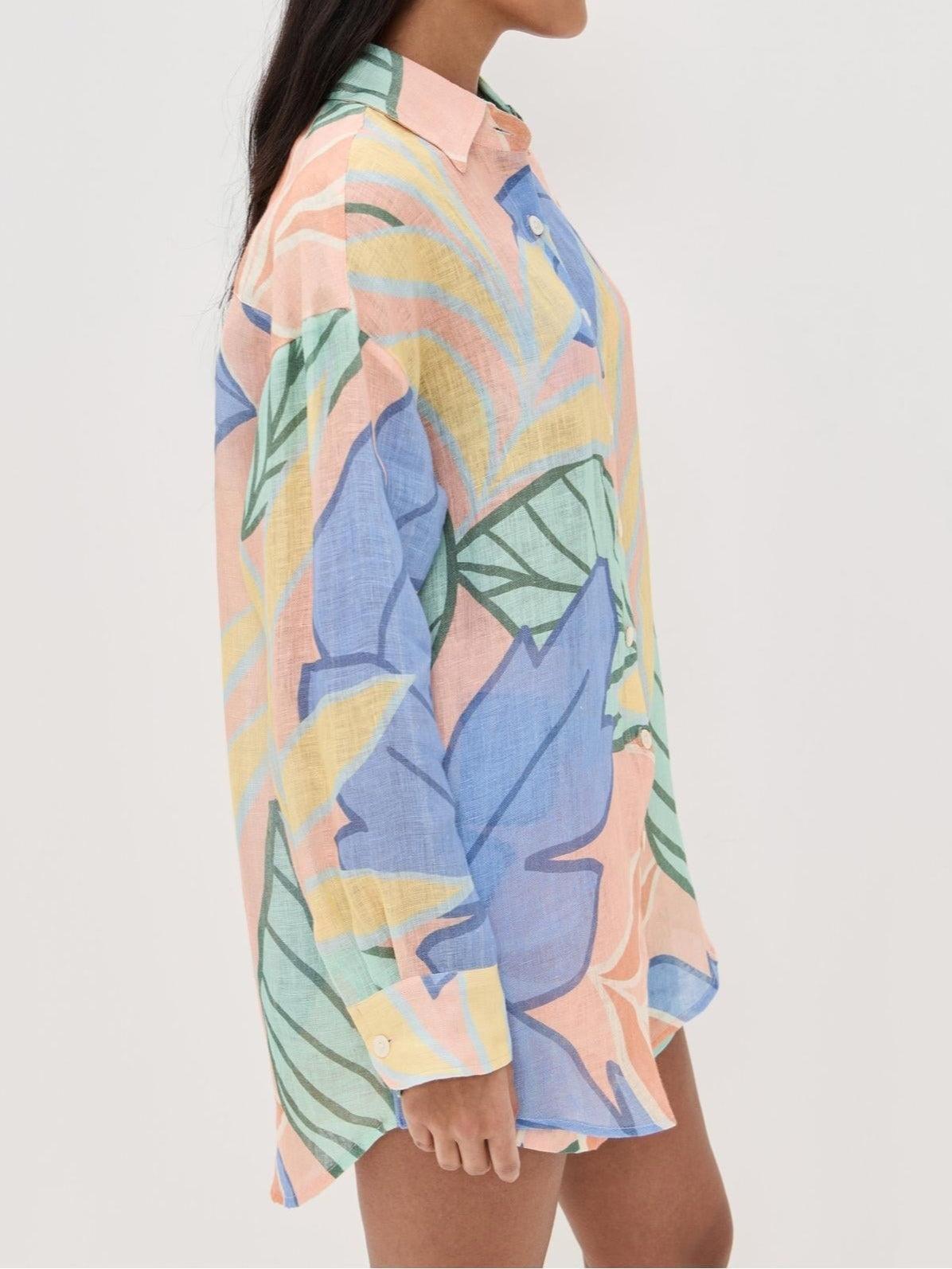 Diego | Ensemble Court Imprimé Feuilles Tropicales