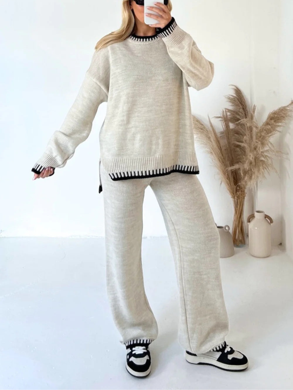 Sophie | Ensemble de Pull à Blocs de Couleurs