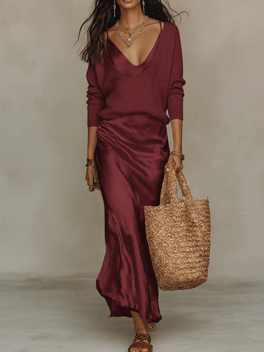 Elena | Robe Midi en Satin
