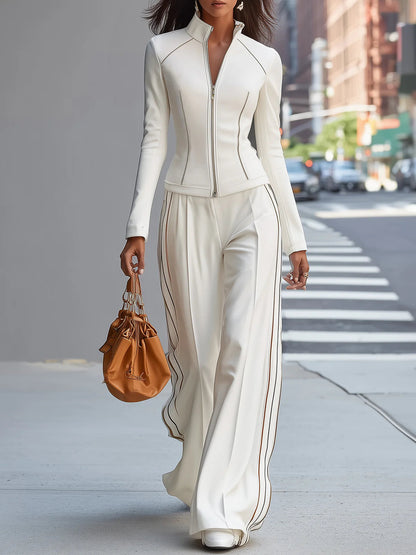 Lila | Ensemble de Pantalon Large à Zip