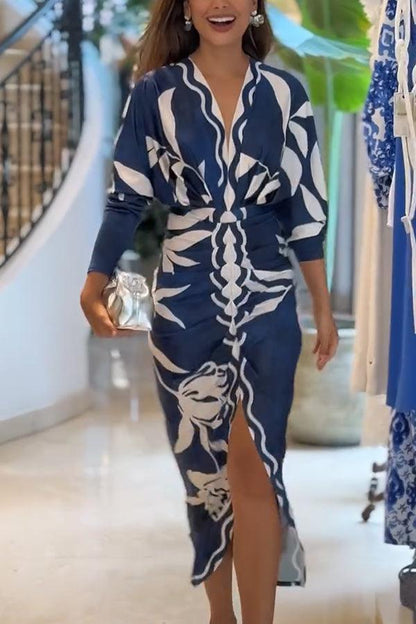 Eva | Robe Midi Dolman Imprimé Unique Sun Escape