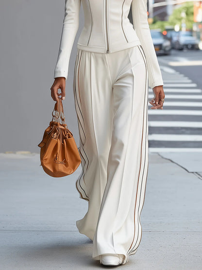 Lila | Ensemble de Pantalon Large à Zip