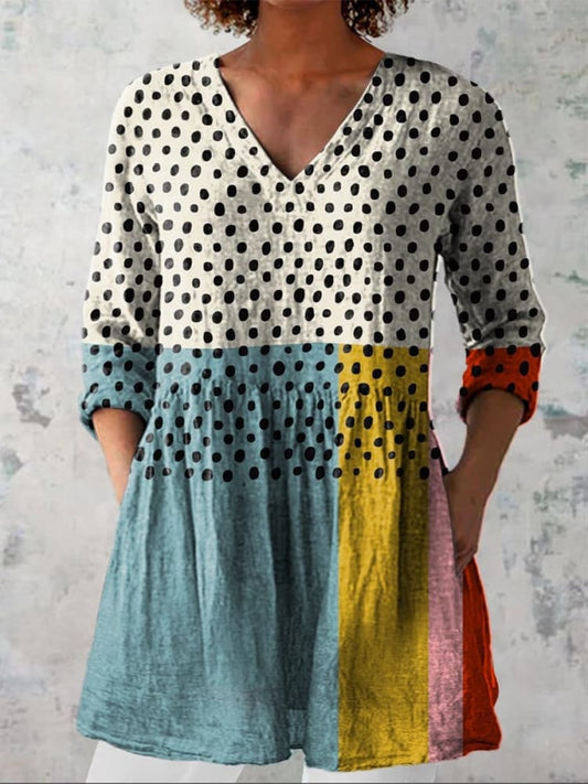 Lillian | Chemise V en Dot Géométrique