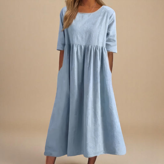 Emily | Robe Classique à Manches Mi-Longues