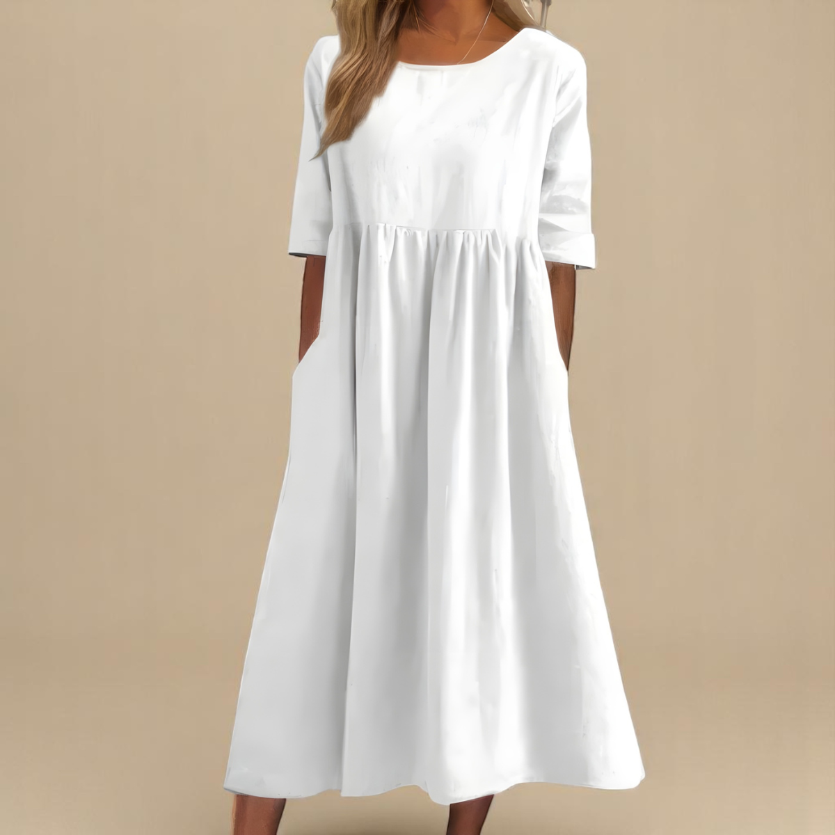 Emily | Robe Classique à Manches Mi-Longues