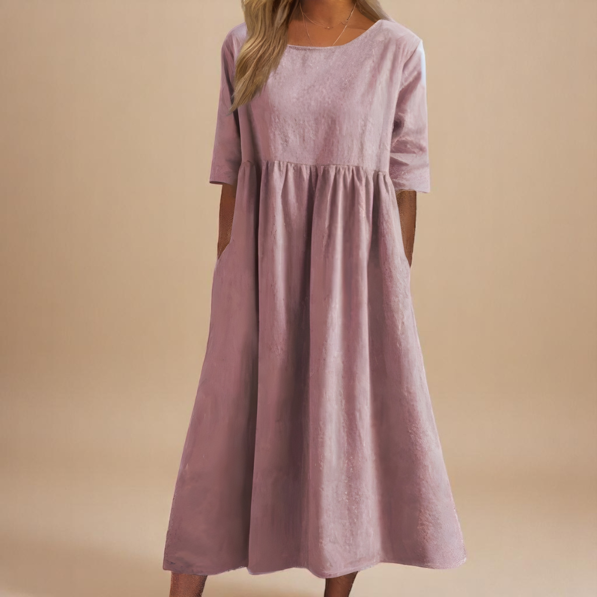 Emily | Robe Classique à Manches Mi-Longues