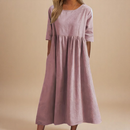 Emily | Robe Classique à Manches Mi-Longues