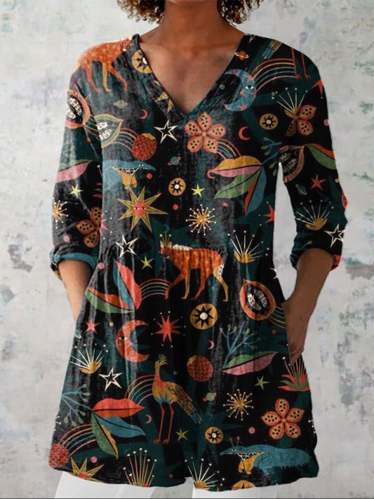 Harper | Chemise V-Cou Woodland de Minuit