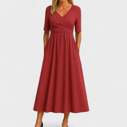 Eleanor | Robe Midi Élégante avec Poches