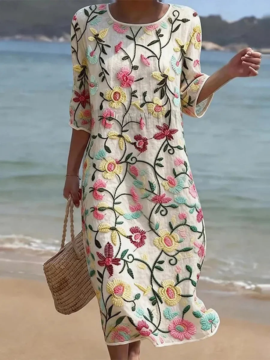 Robe décontractée pour femme avec imprimé floral