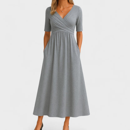 Eleanor | Robe Midi Élégante avec Poches