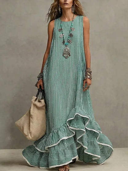 Grâce  | Robe Maxi Décontractée à Volants Rétro