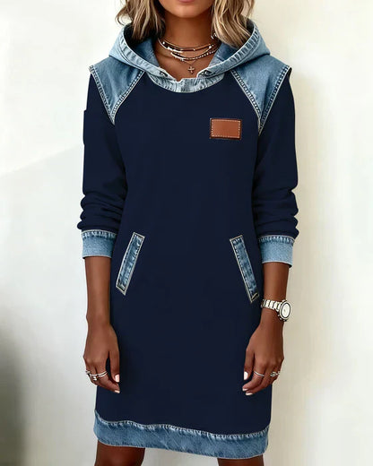 Alexa | Robe à Capuche Contrastée Confortable