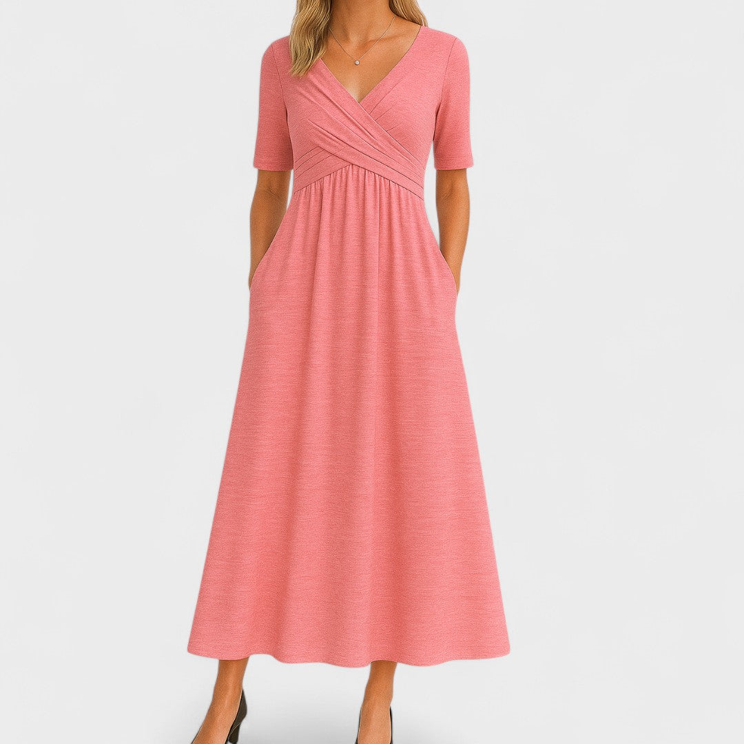 Eleanor | Robe Midi Élégante avec Poches