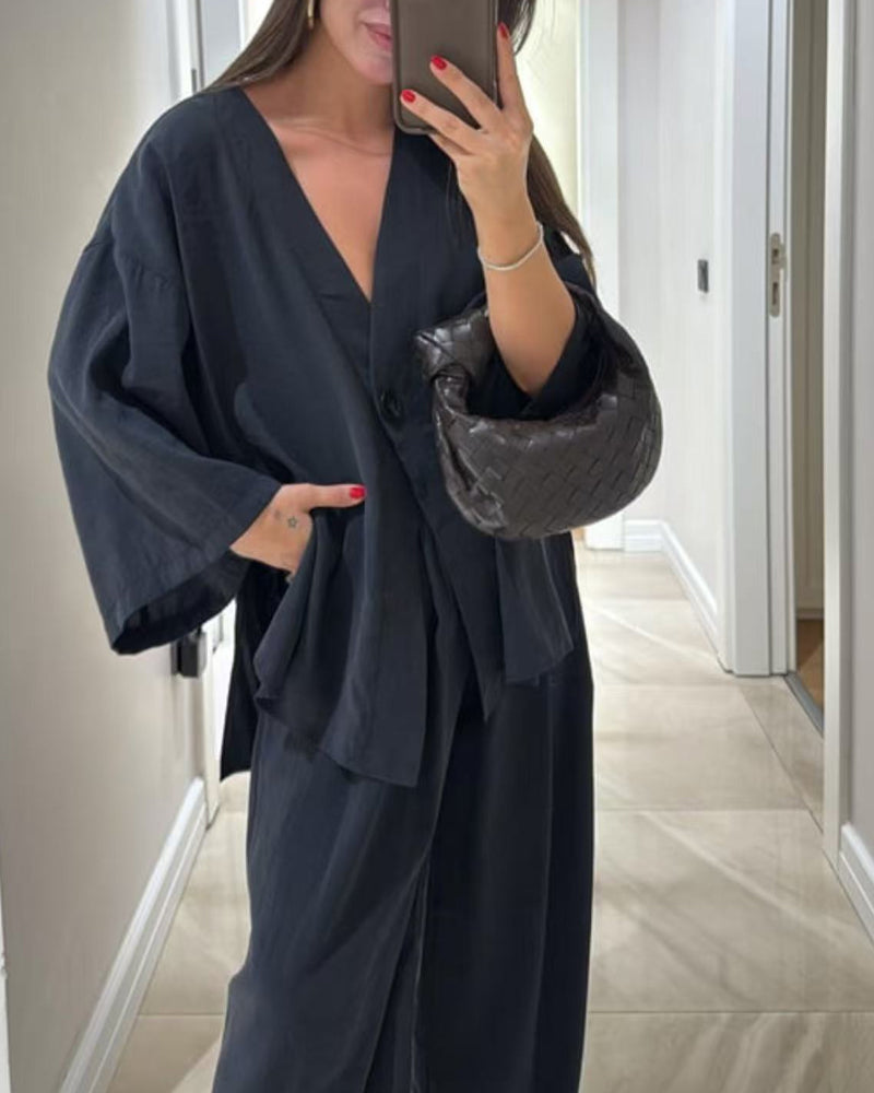 Sienna | Ensemble Top à Col V et Pantalon