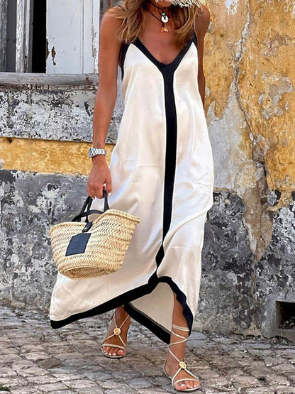 Nancy | Robe Midi Colorblock Lavechic Style Île