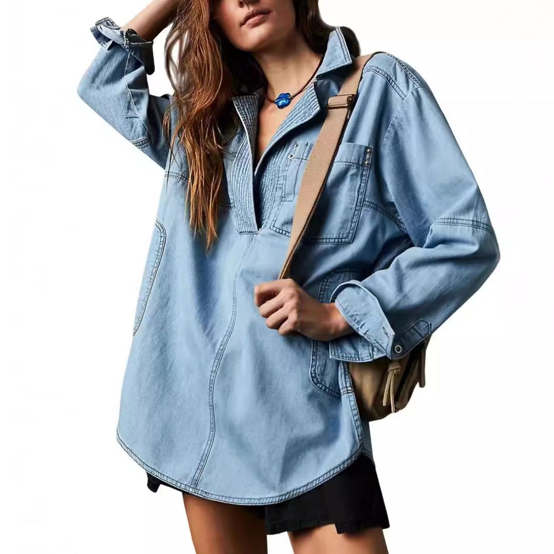 Emilia | Tunique en Denim Chic à Col V