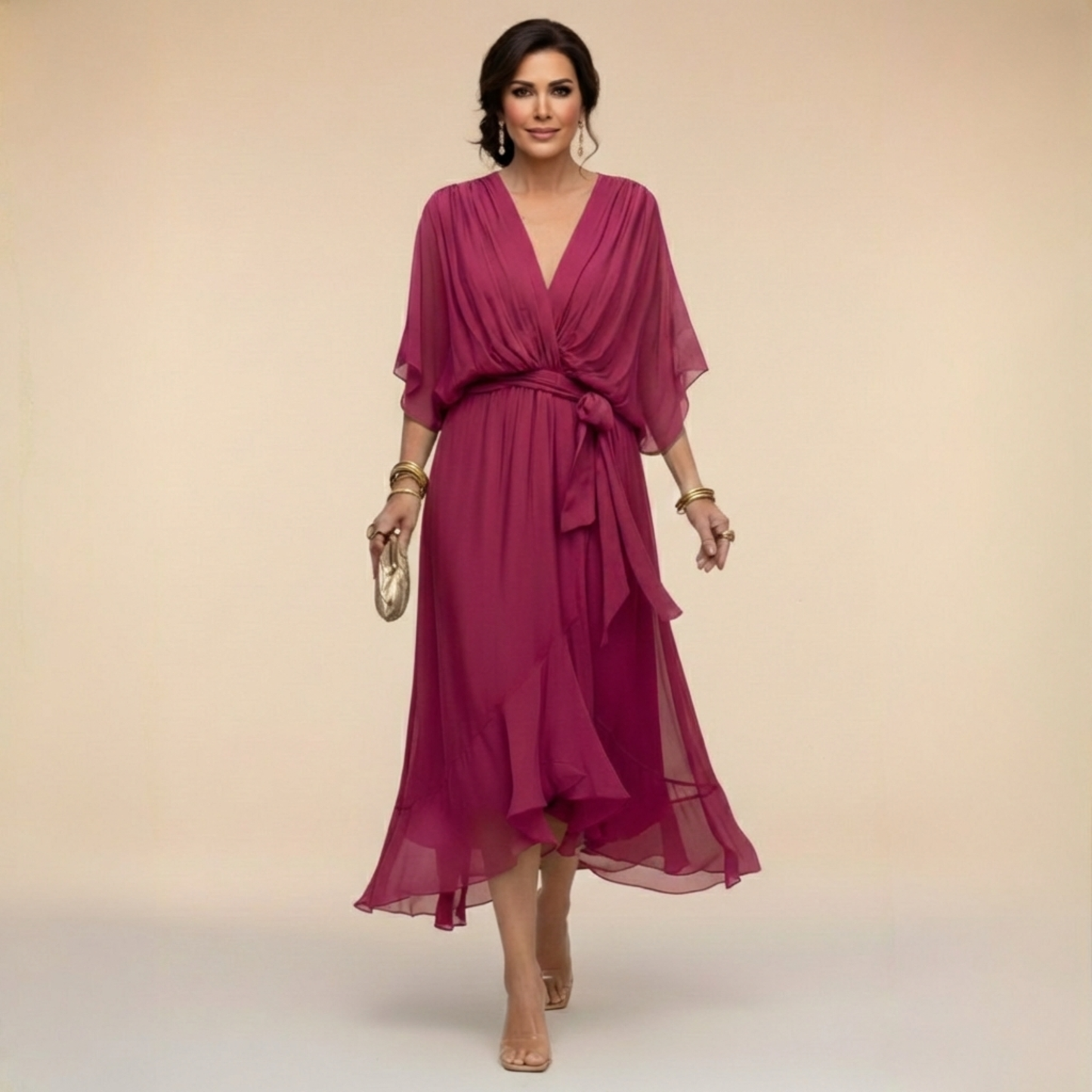 Sarah | Robe Chiffon V-Cou Sandra