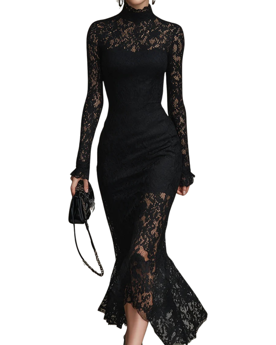 Julia | Robe Maxi en Dentelle Noire