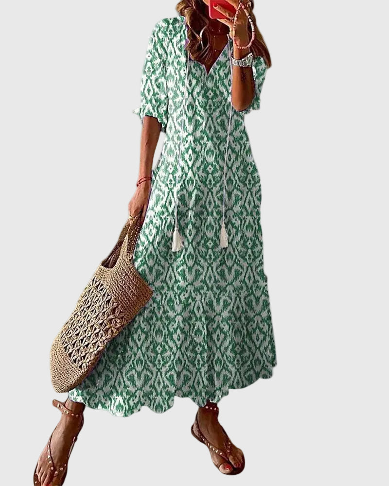 Ramona | Robe Maxi d'Été Bohème Vintage