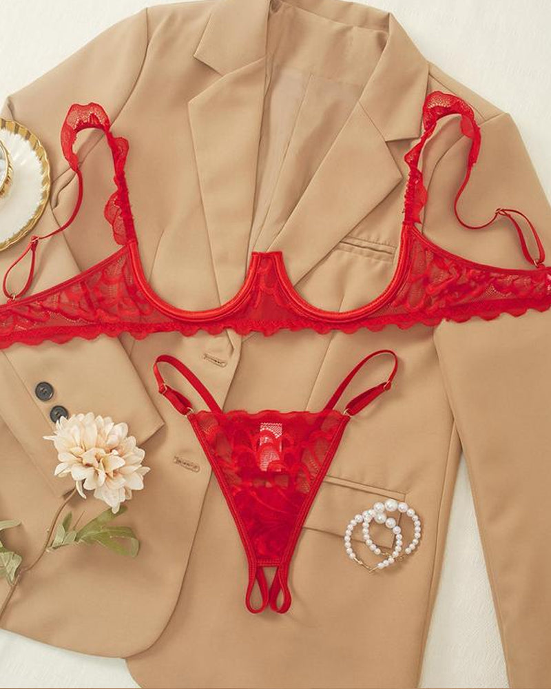 Rachel™ | Ensemble de Lingerie Sexy en Dentelle avec Bretelles Ajustables