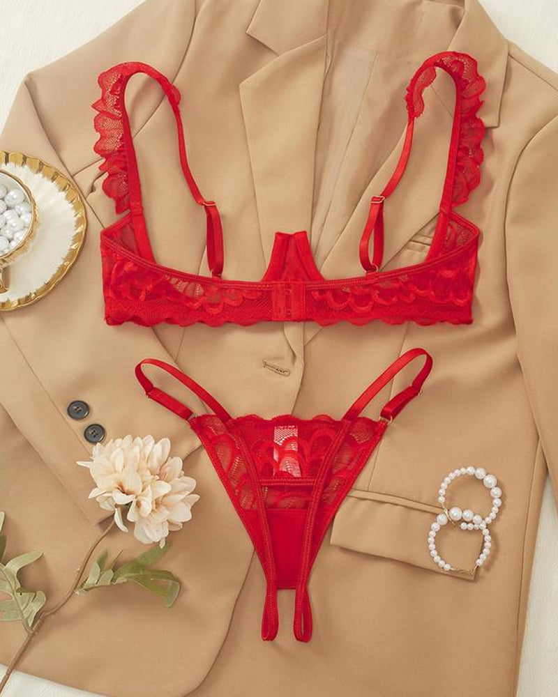 Rachel™ | Ensemble de Lingerie Sexy en Dentelle avec Bretelles Ajustables