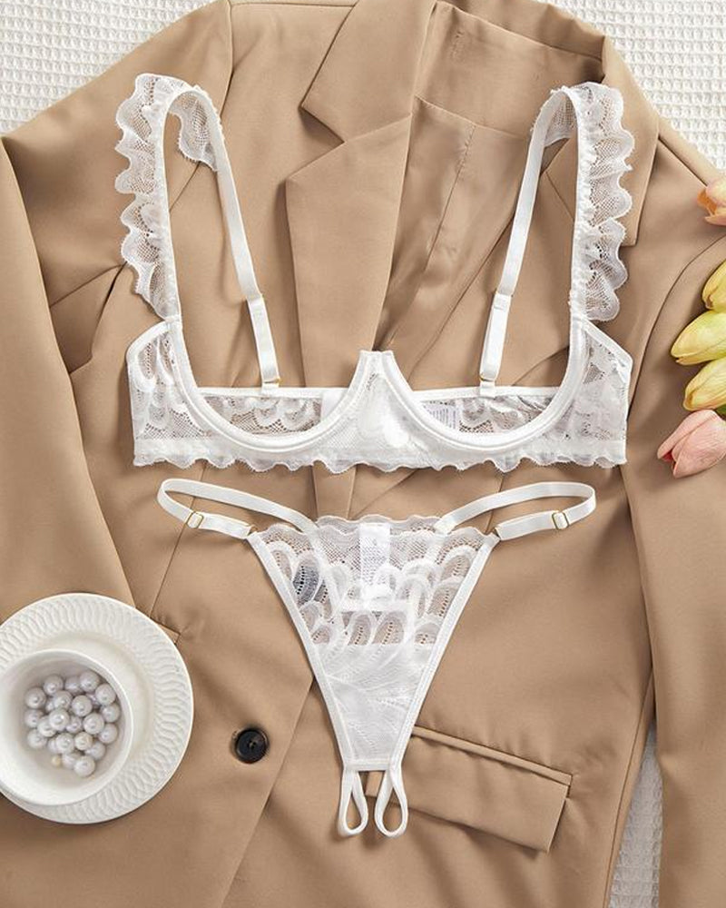 Rachel™ | Ensemble de Lingerie Sexy en Dentelle avec Bretelles Ajustables