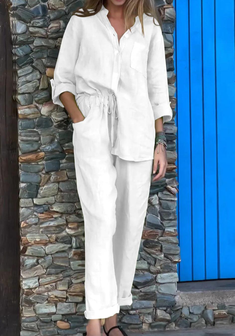 Liam | Ensemble Chemise à Col V et Pantalon