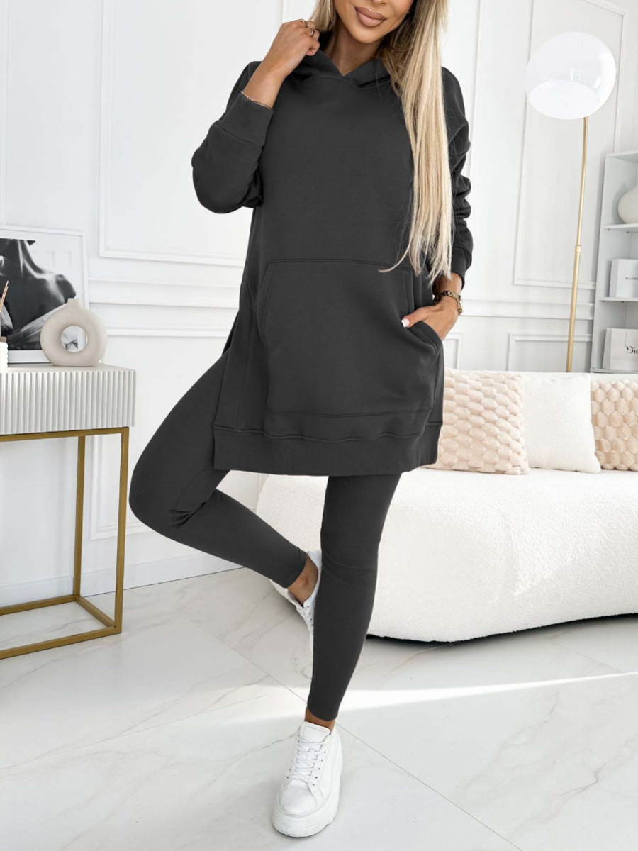 Sienna | Ensemble Sweat à Capuche Uni et Leggings Doublés