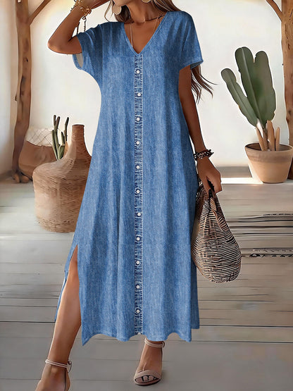 Helen | Élégante Robe Rétro en Denim