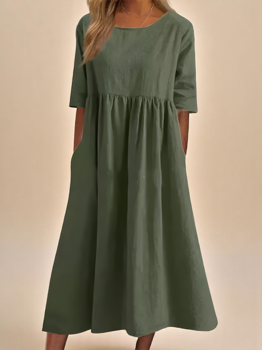 Emily | Robe Classique à Manches Mi-Longues